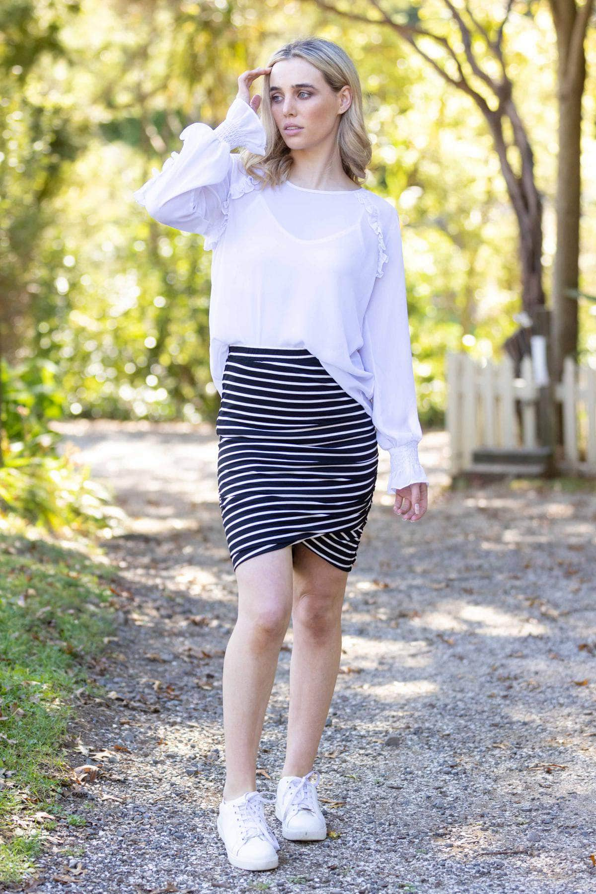 Skirt Long Black Stripe