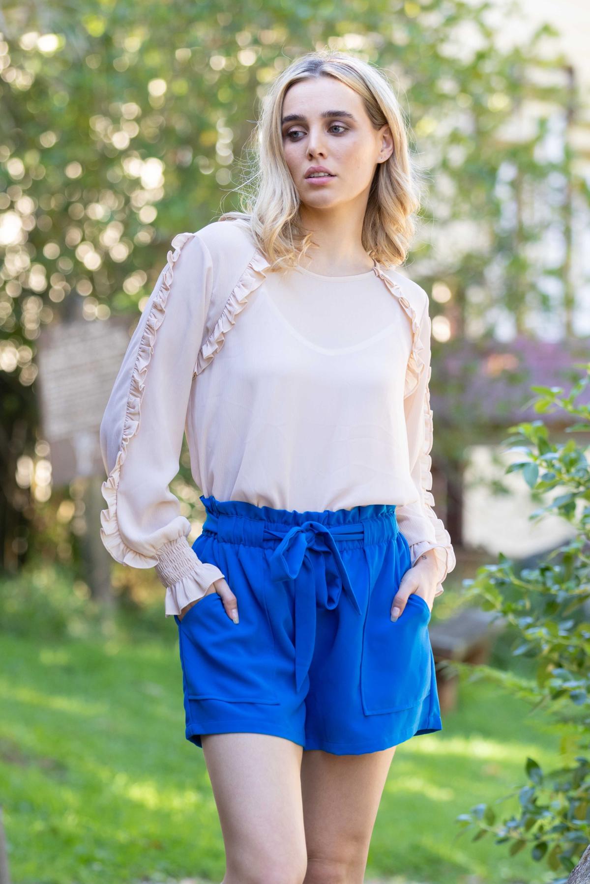 Paper Bag Shorts Blue