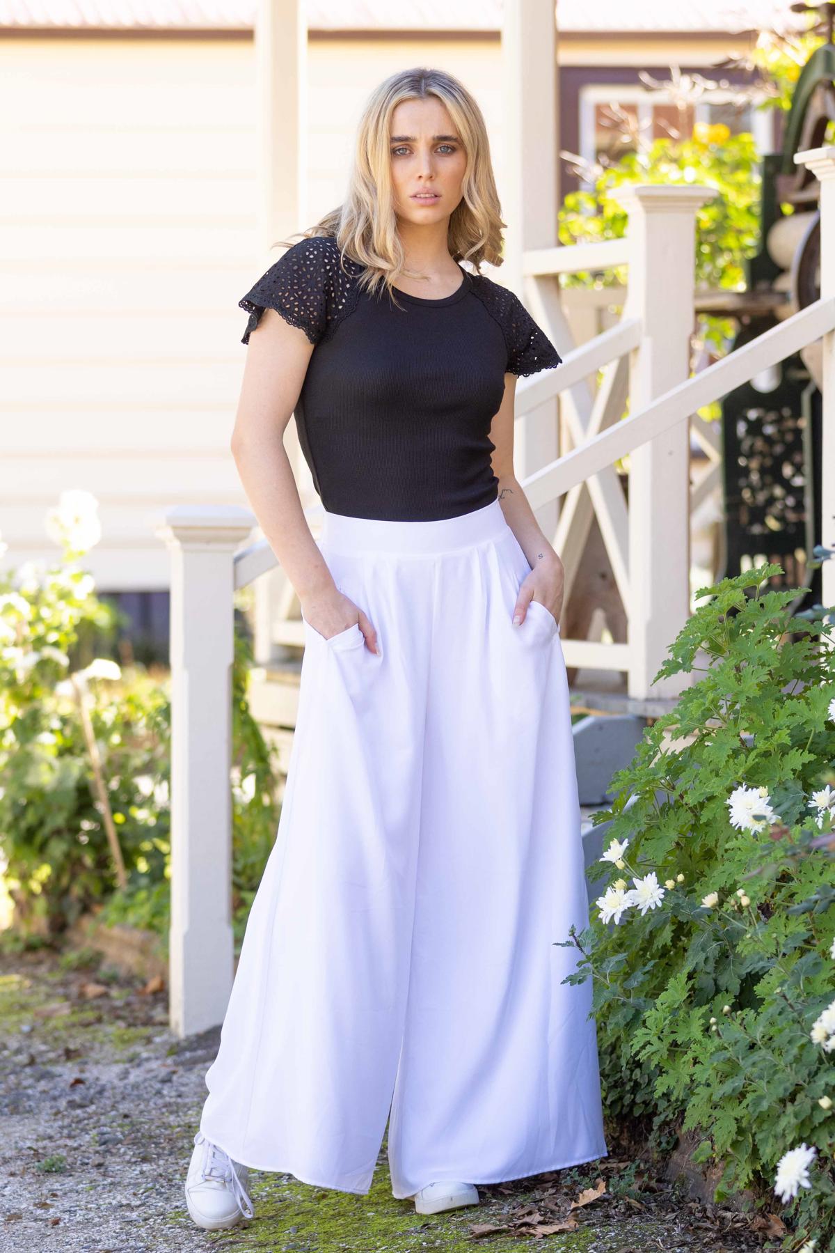 Wide Leg Pant White