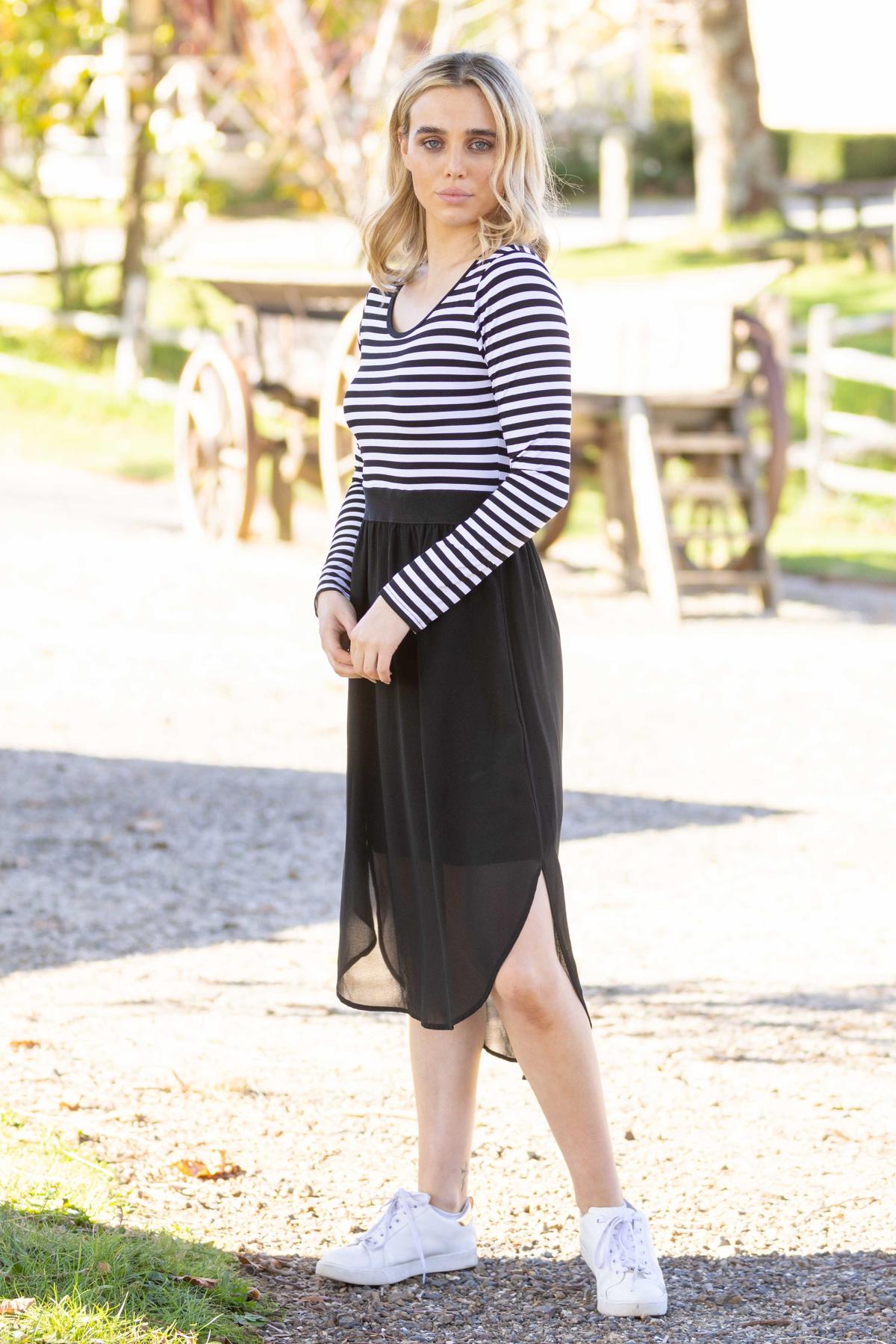 Long Sleeve Midi Dress Black