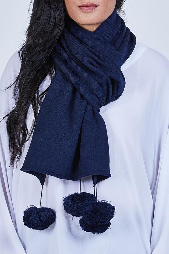 Pom Scarf Navy