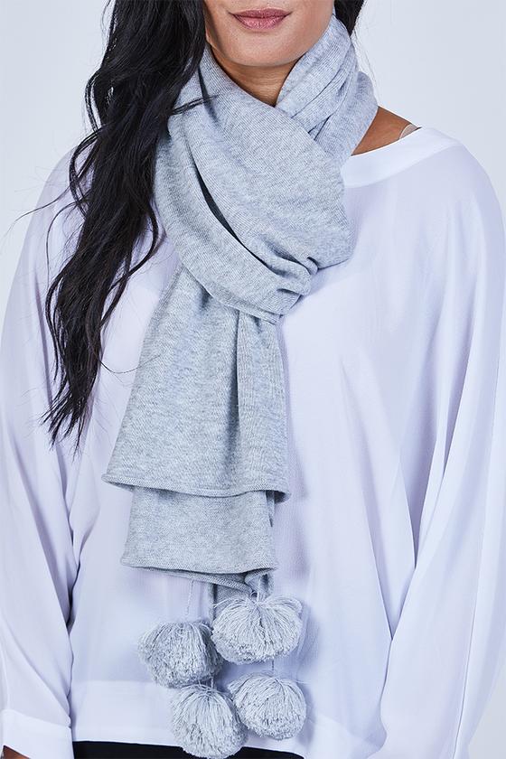 Pom Scarf Grey