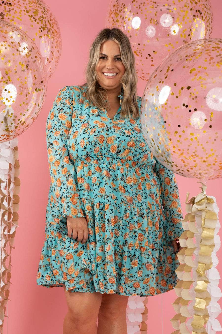 Buy Marlowe Dress Aqua Floral by Stella Royal online Augustine