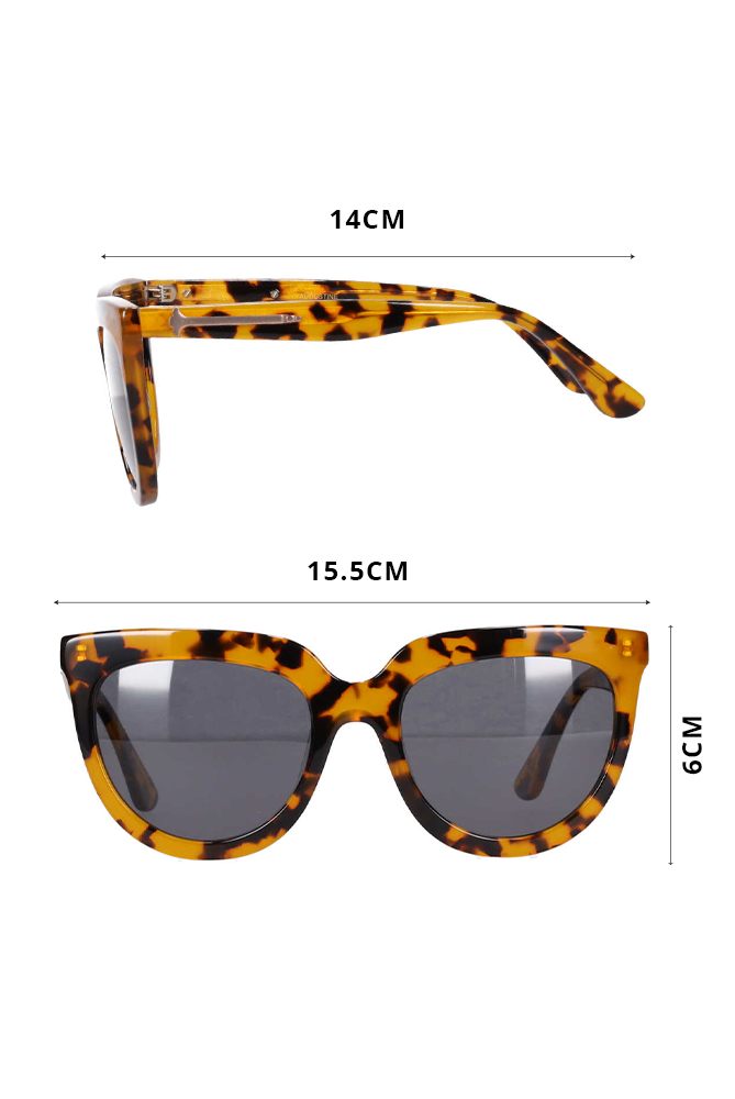 overized cat eye sunglasses in brown tortoise 