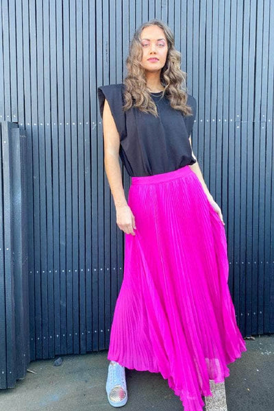 Buy Milly Pleated Maxi Skirt Pink by Pretty Basic online Augustine
