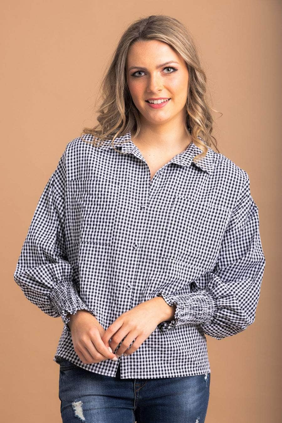 Gingham shirt outlet nz