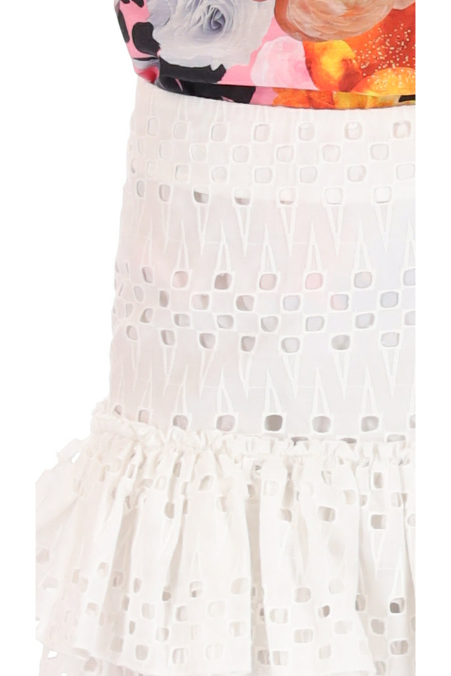 fitted mini skirt white lace