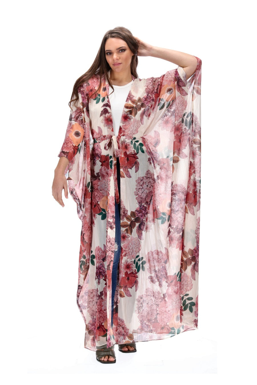  Kimono Blush Floral Print