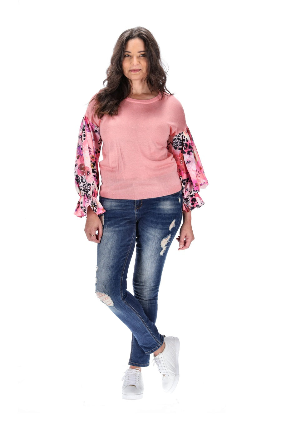 Knit Top Long Sleeve Light Pink