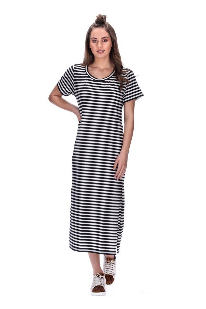 Genevieve Dress Black Stripe