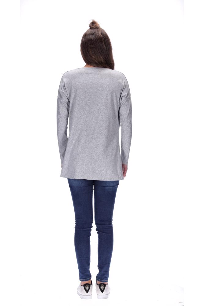 Hailey Long Sleeve Top Grey Marle