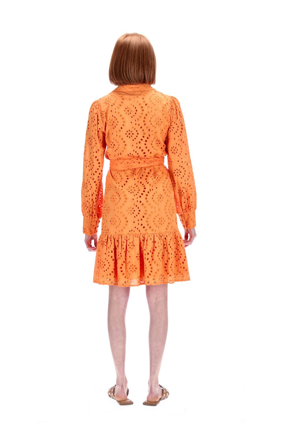 Orange Midi Shirt Dress