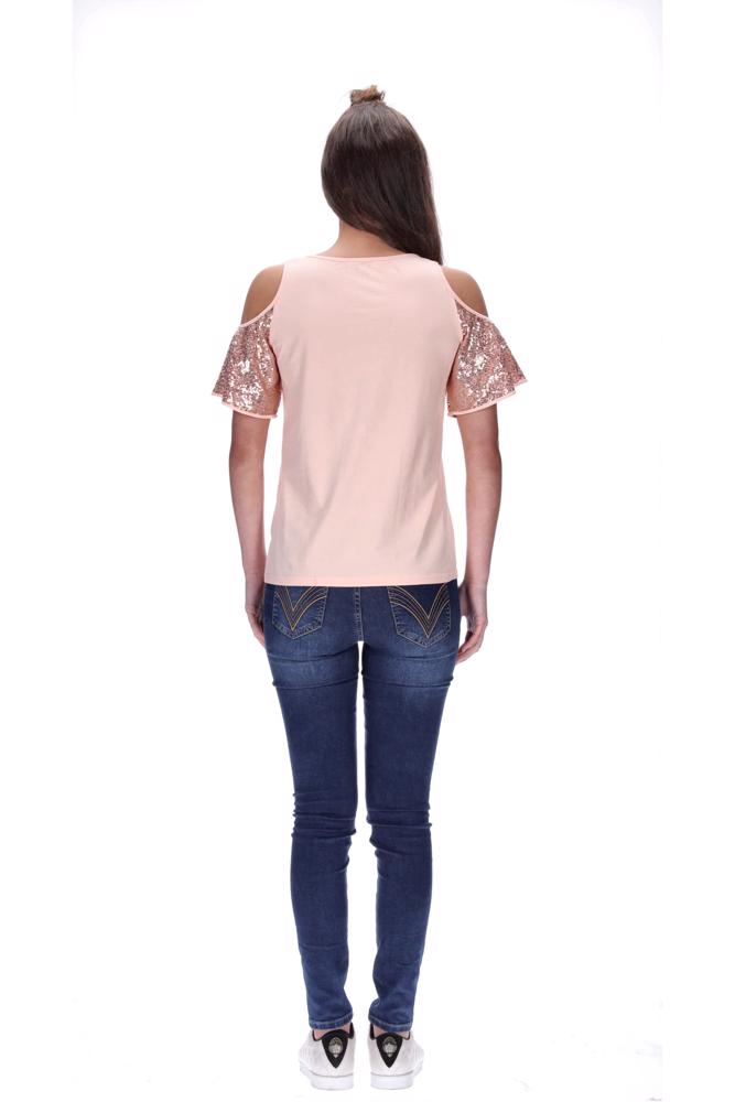 Josie T-Shirt Peach/Rose Gold