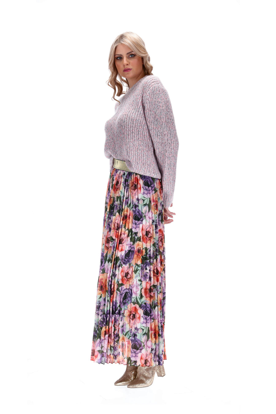 Pleated Maxi Skirt