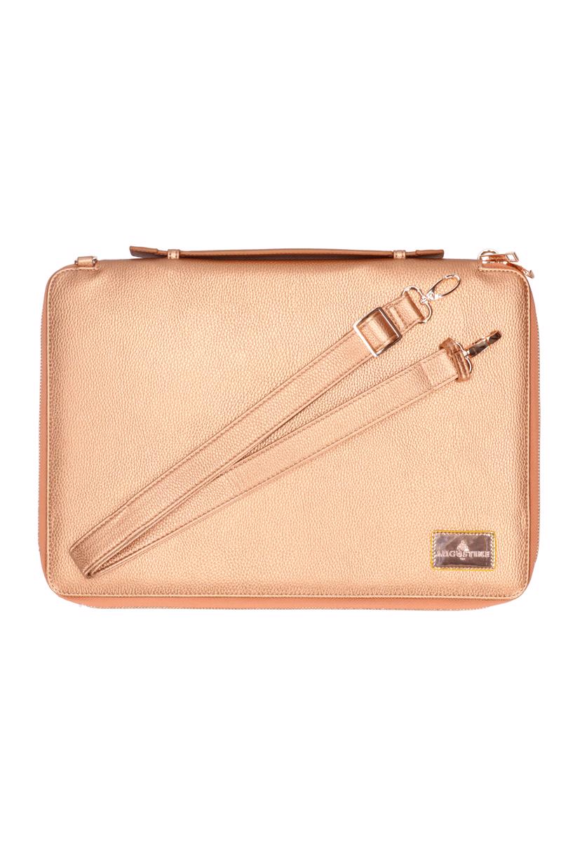 copper laptop case with shoulder strap