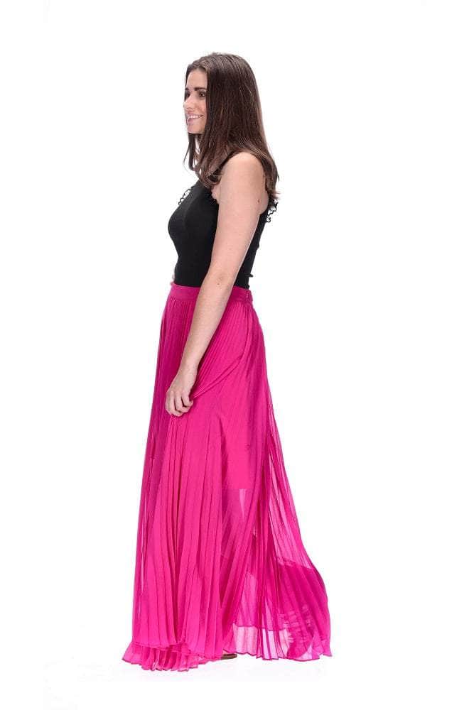 Pink pleated maxi skirt australia hotsell