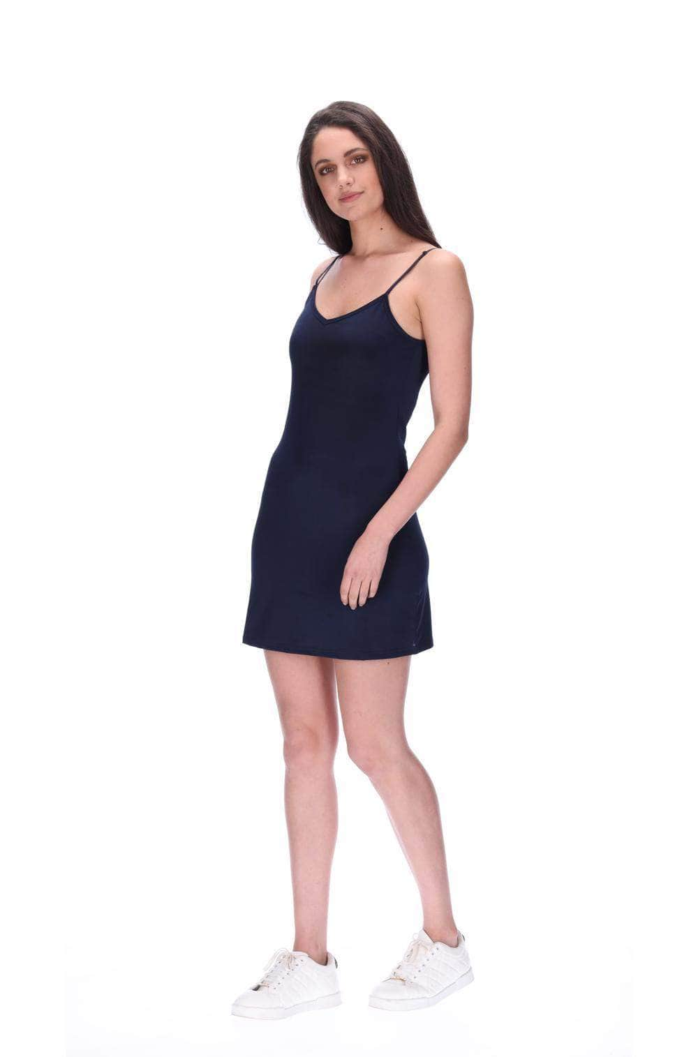 Long navy hot sale slip