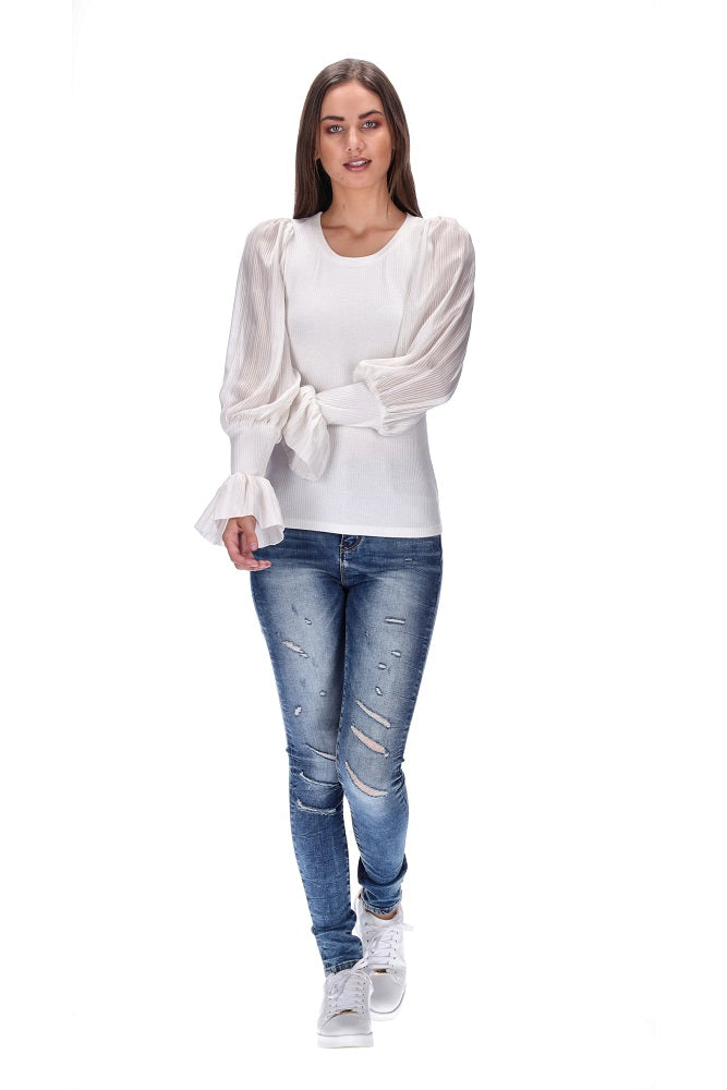 White Long Sleeve Top