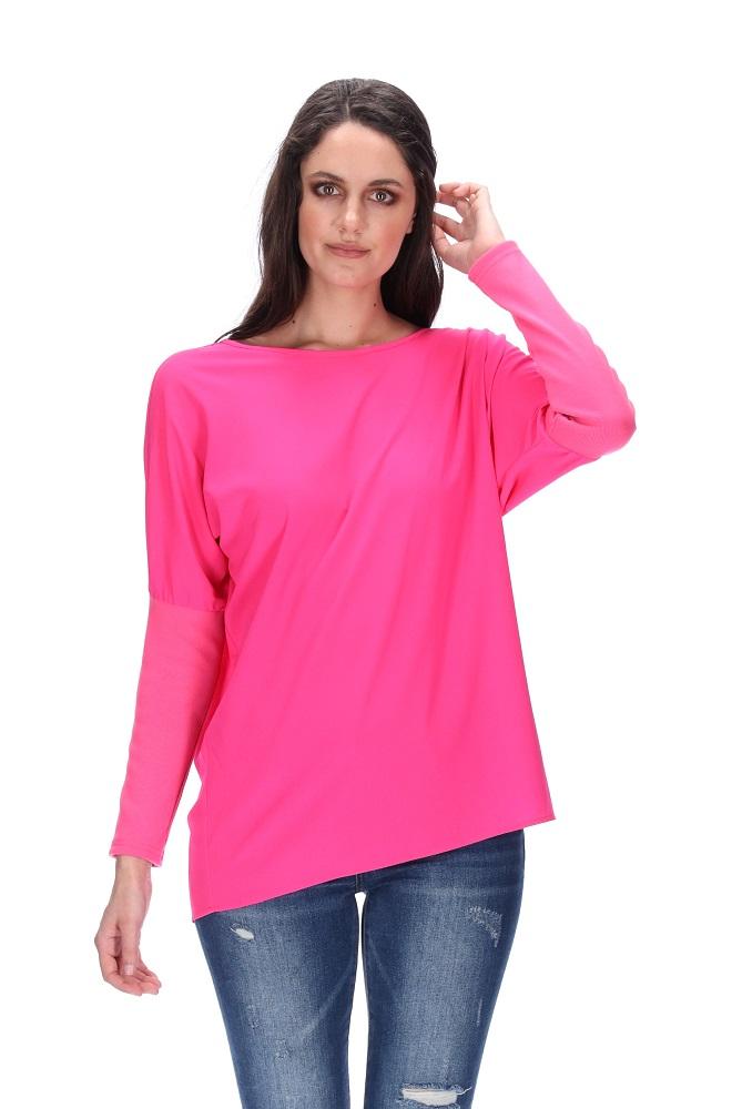 Fuschia Top Ribbed Sleeve