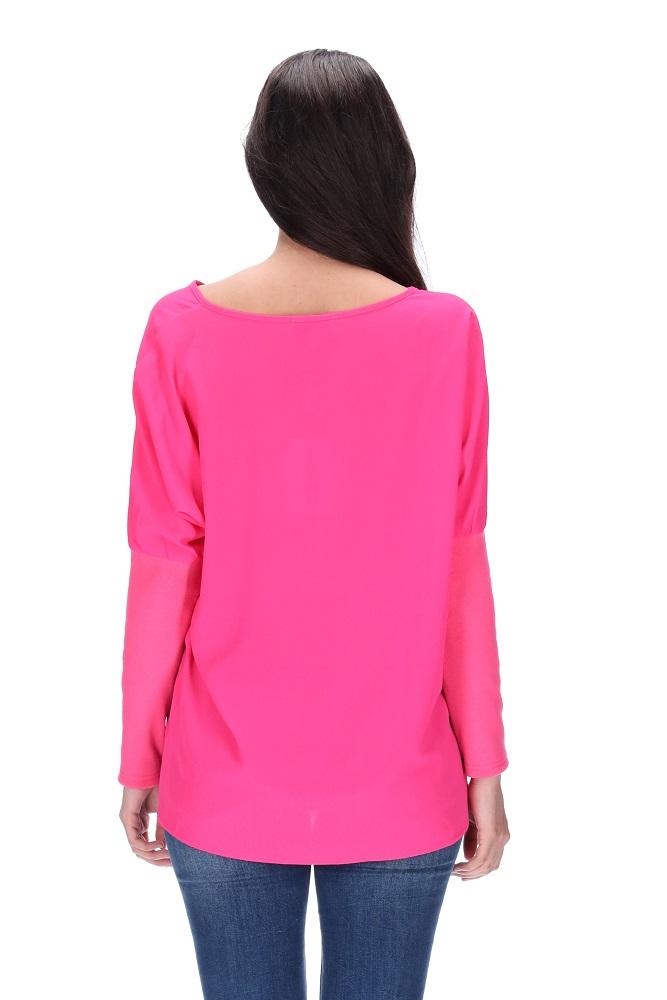 Fuschia Top Ribbed Sleeve