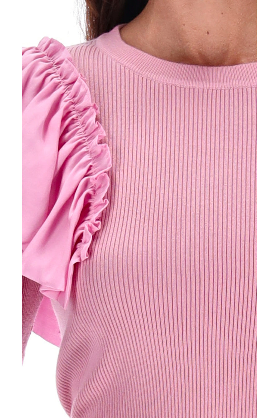 light pink ribbed top