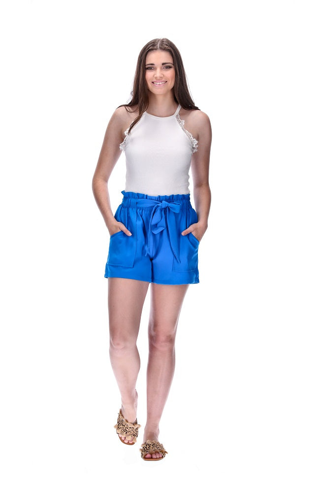 Paper Bag Shorts Blue