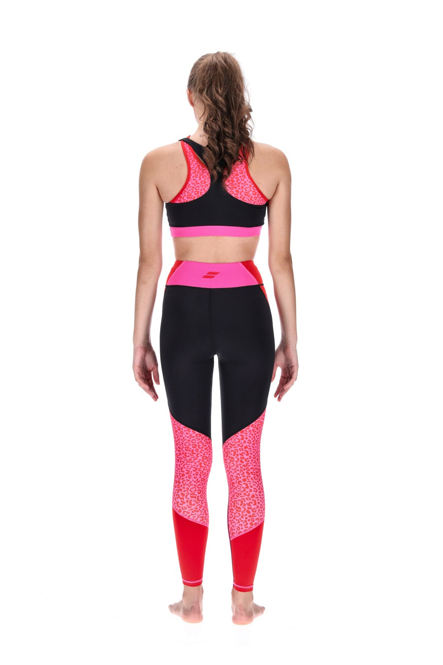 Touch Down Legging Black Red Pink Leopard Print