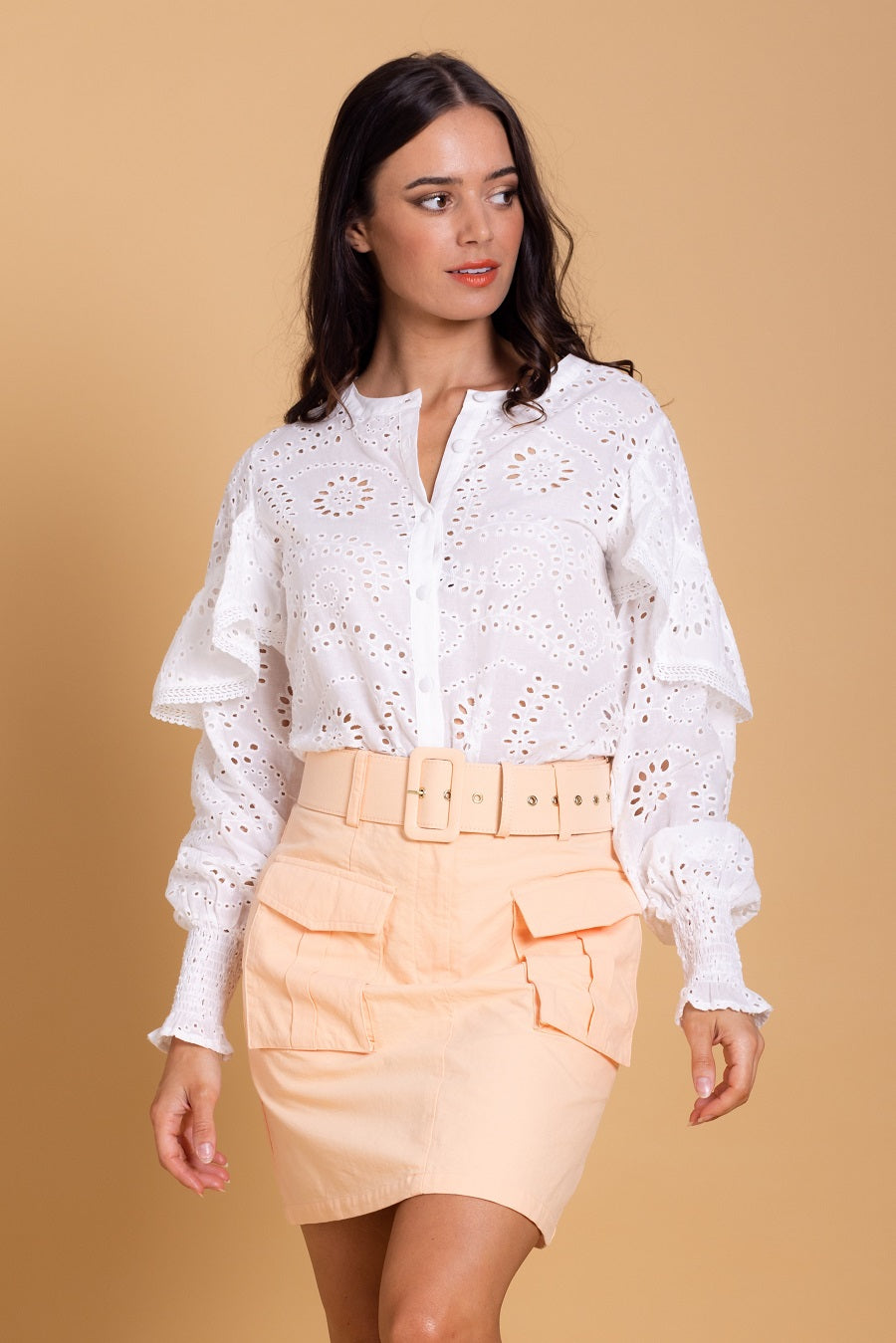 Annabel Ebony Eyelet Shirt