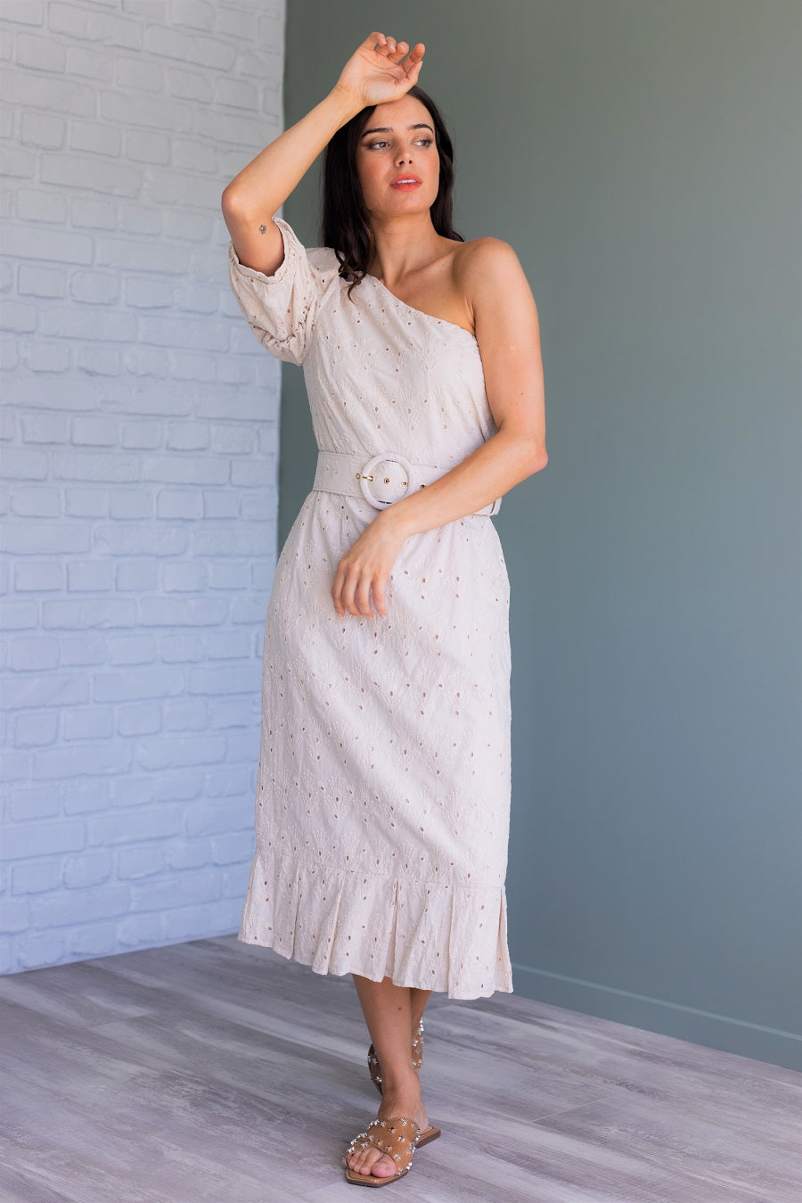 Puffy Sleeve Midi Dress